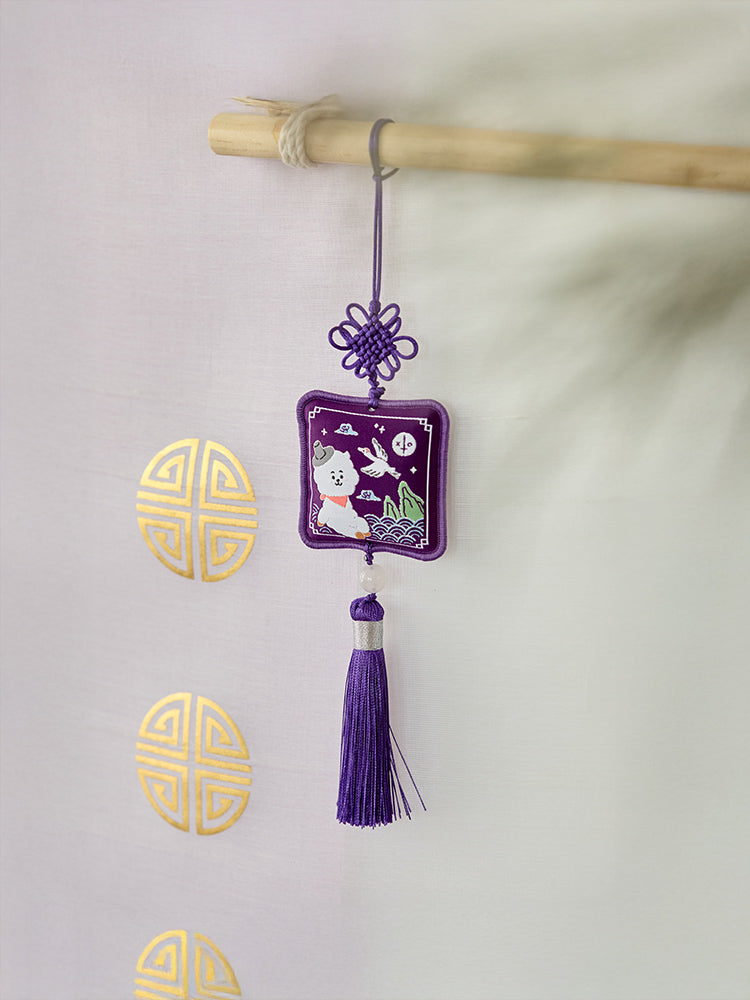 BT21 RJ 프리미엄 K 에디션 자수 테슬 키링