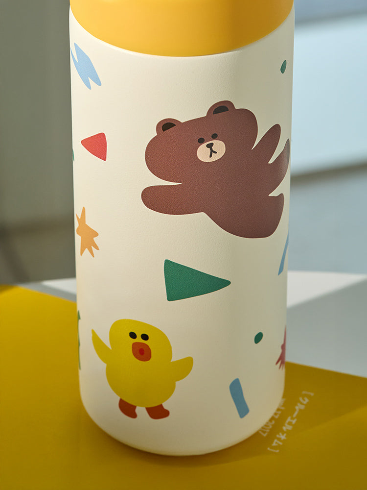 LINE FRIENDS BROWN PICNIC ONE TOUCH TUMBLER (13.5 oz)