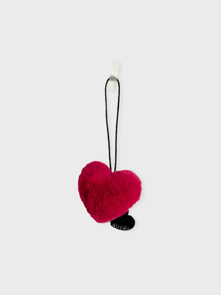 AB FAB KEYRING_ 레드 에이비 페브 플러피 하트 키링