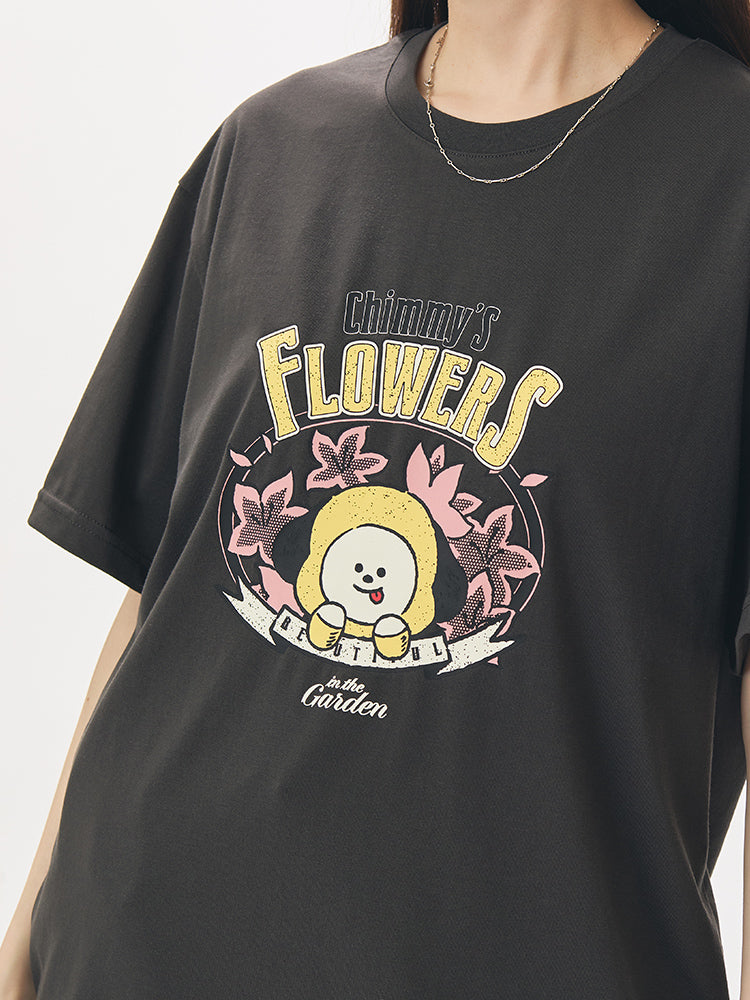 BT21 APPAREL_ BT21 CHIMMY 빈티지 반소매 티셔츠