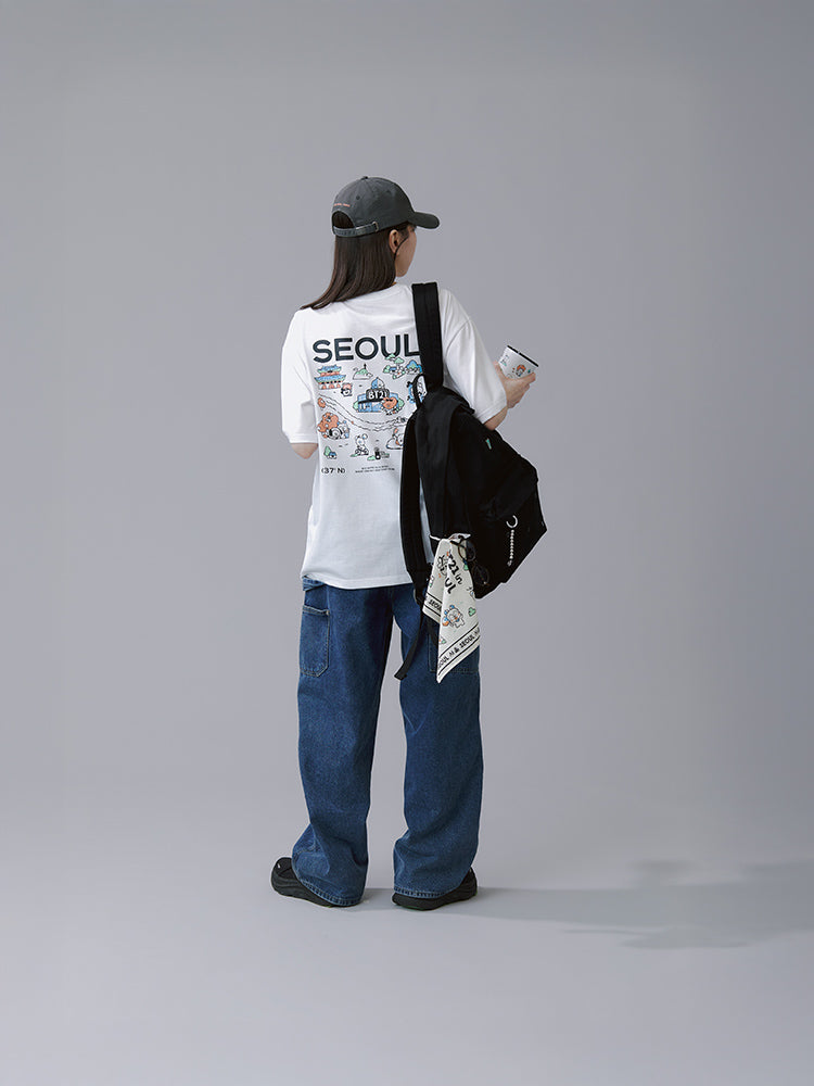 BT21 APPAREL_ BT21 서울 에디션 반소매 티셔츠 VER.1 (화이트)