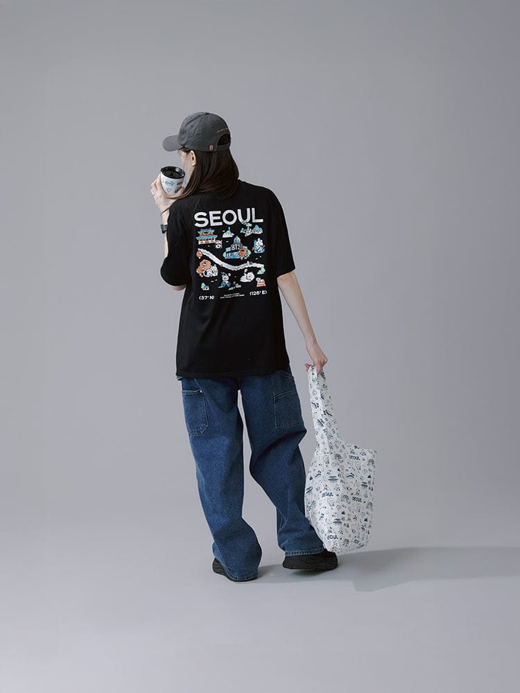 BT21 APPAREL_ BT21 서울 에디션 반소매 티셔츠 VER.1 (블랙)
