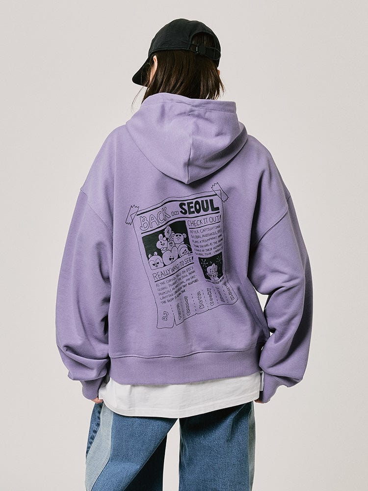 BTS Hoodie Hooded Zip up BT21 CITY EDITION Hoodie 2024 F W Seoul Purple