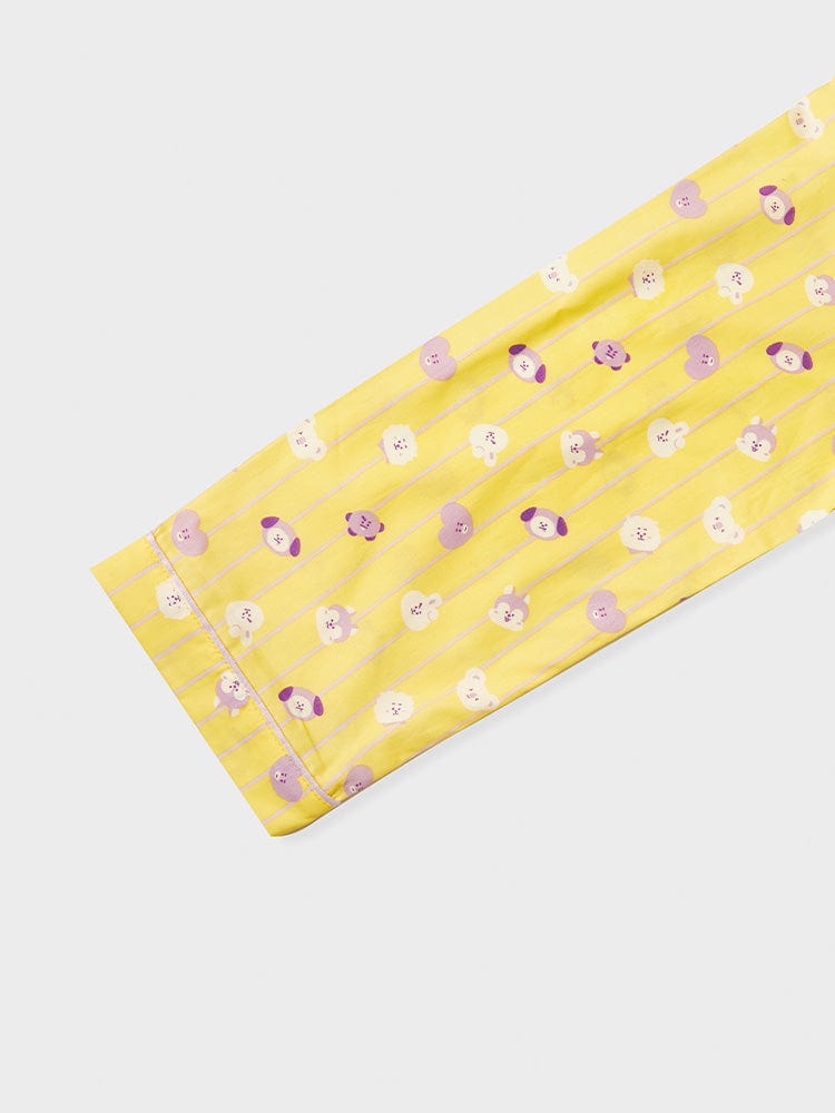 BT21 APPAREL 라인프렌즈 BT21 뉴베이직 옐로우 스트라이프 파자마 세트 (M - L)