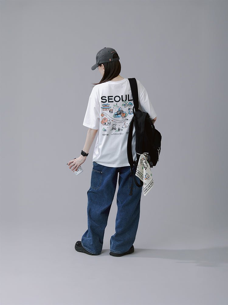 BT21 APPAREL_LIVING_ BT21 서울 에디션 손수건 (블루, 아이보리)