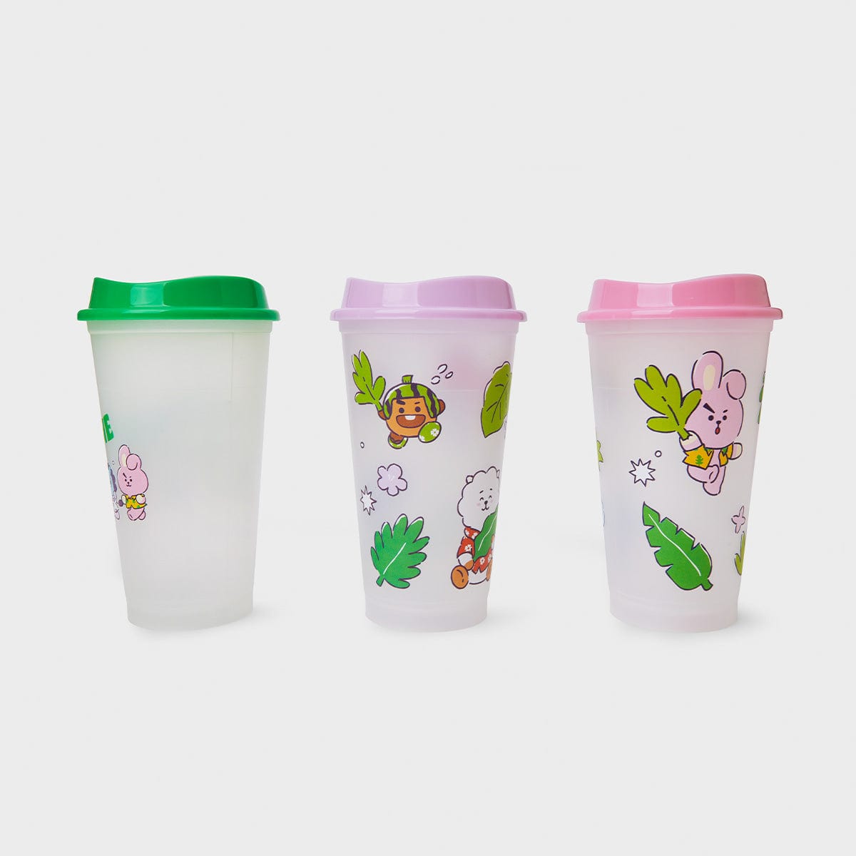 BT21 HOUSEHOLD REUSABLE CUPS 라인프렌즈 BT21 썸머레인 리유저블컵 세트 (473ml)