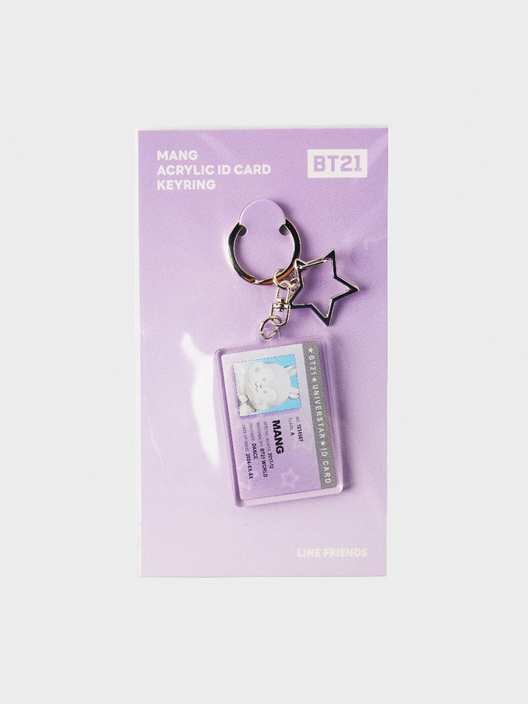 BT21 KEYRING 단품 라인프렌즈 BT21 MANG 실버 에디션 ID카드 아크릴 키링