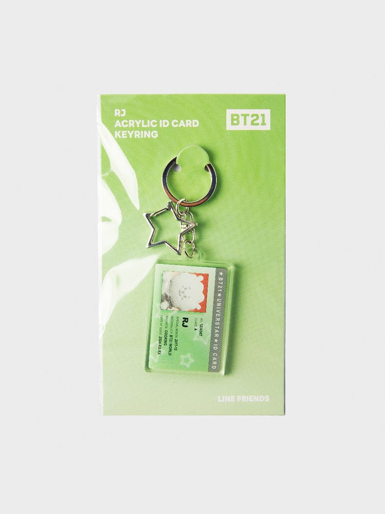 BT21 KEYRING 단품 라인프렌즈 BT21 RJ 실버 에디션 ID카드 아크릴 키링