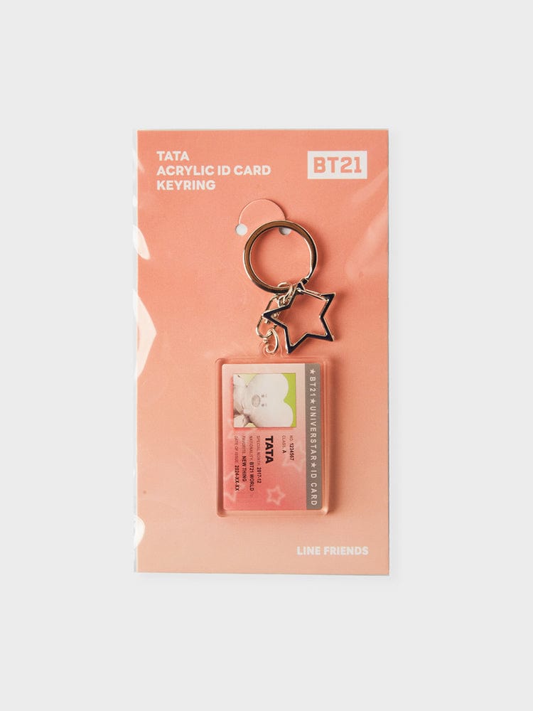 BT21 KEYRING 단품 라인프렌즈 BT21 TATA 실버 에디션 ID카드 아크릴 키링