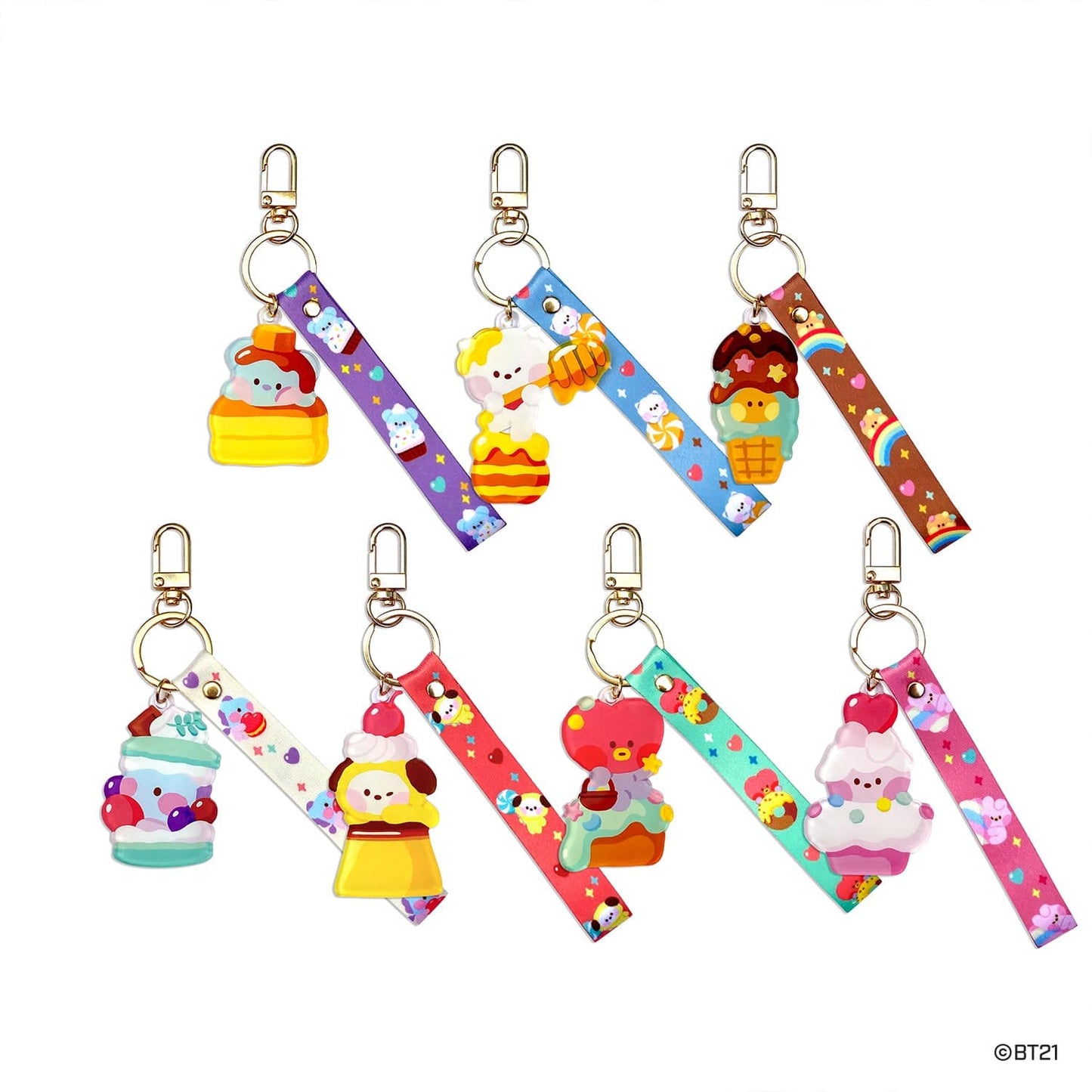 BT21 KEYRING RJ 라인프렌즈 BT21 미니니 RJ 아크릴 스트랩 키링