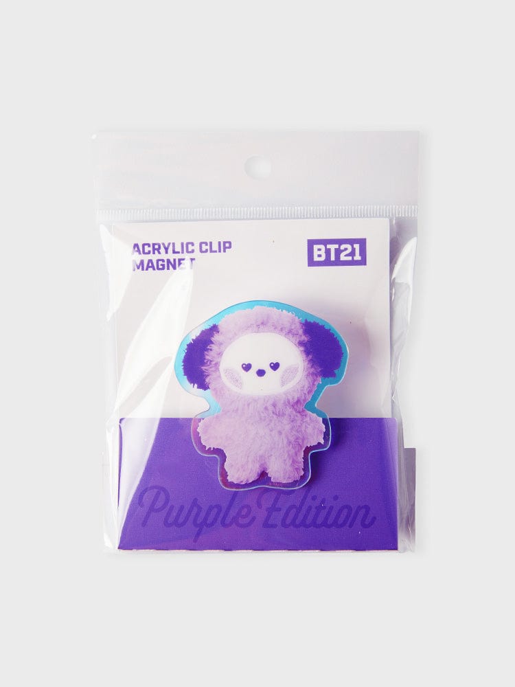 BT21 MAGNET CHIMMY 라인프렌즈 BT21 CHIMMY Purple of Wish Edition 미니니 아크릴 클립 마그넷