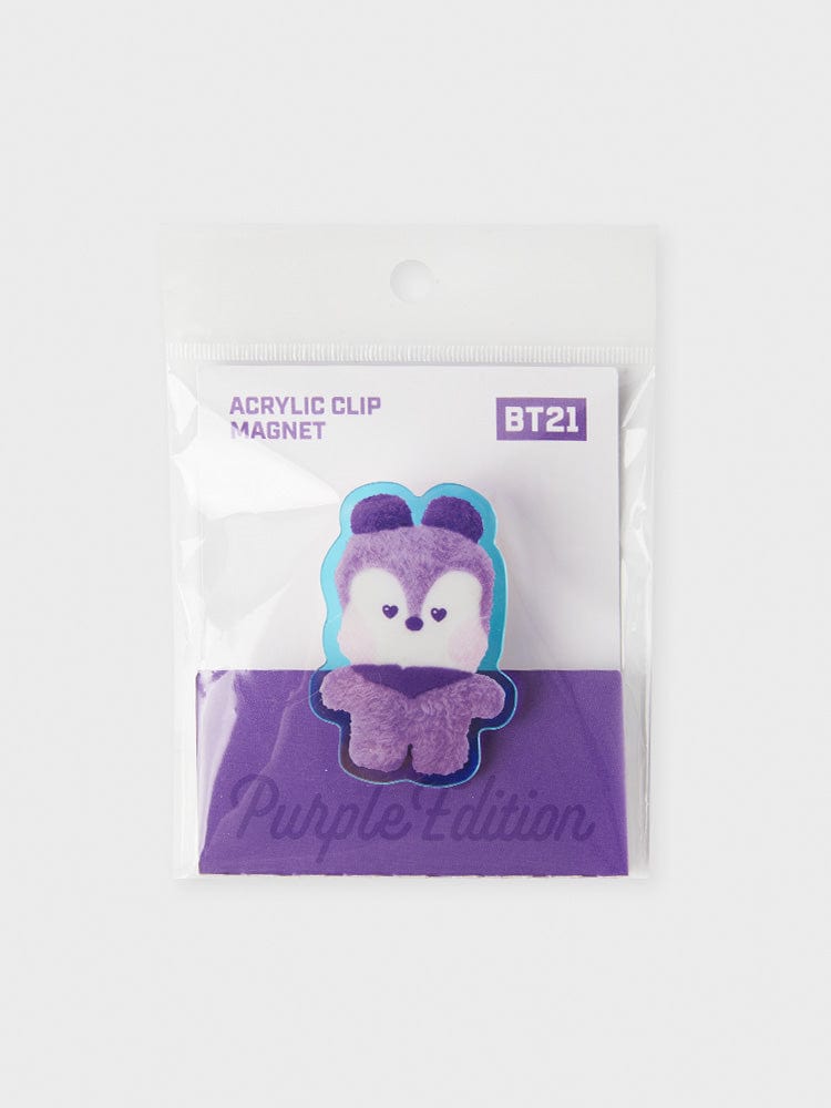 BT21 MAGNET MANG 라인프렌즈 BT21 MANG Purple of Wish Edition 미니니 아크릴 클립 마그넷