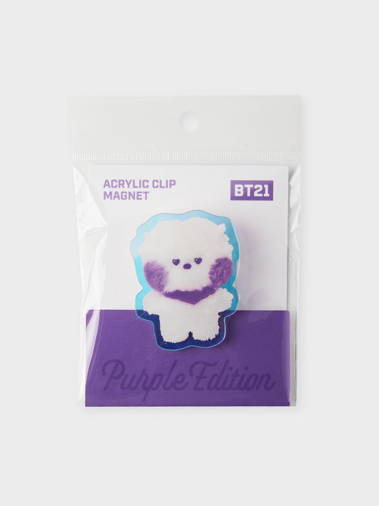 BT21 MAGNET RJ 라인프렌즈 BT21 RJ Purple of Wish Edition 미니니 아크릴 클립 마그넷