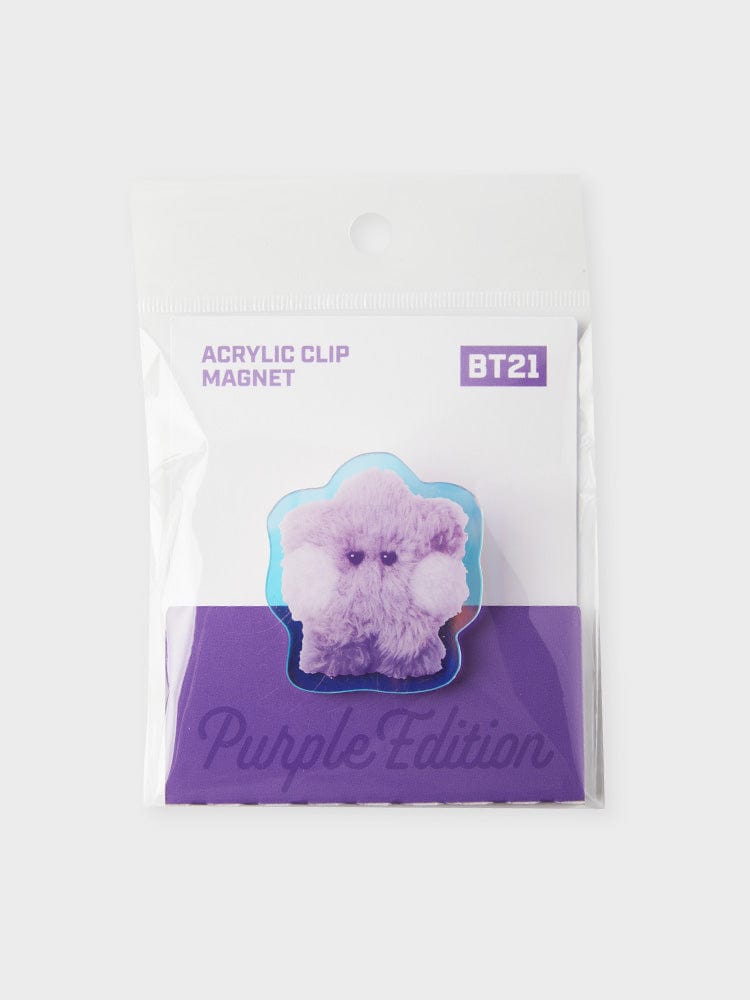 BT21 MAGNET SHOOKY 라인프렌즈 BT21 SHOOKY Purple of Wish Edition 미니니 아크릴 클립 마그넷