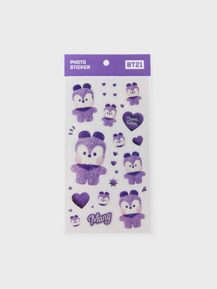 BT21 STICKER/CARD MANG 라인프렌즈 BT21 MANG Purple of Wish Edition 미니니 스티커