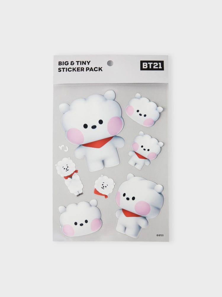 BT21 STICKER/CARD RJ 라인프렌즈 BT21 RJ 빅앤타이니 리무버블 스티커