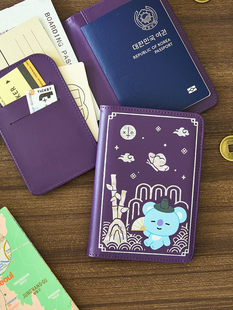 BT21 TRAVEL_ 단품 BT21 KOYA 프리미엄 K 에디션 자개 그래픽 여권 케이스
