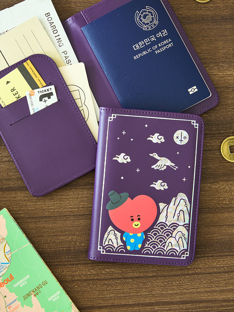 BT21 TRAVEL_ 단품 BT21 TATA 프리미엄 K 에디션 자개 그래픽 여권 케이스