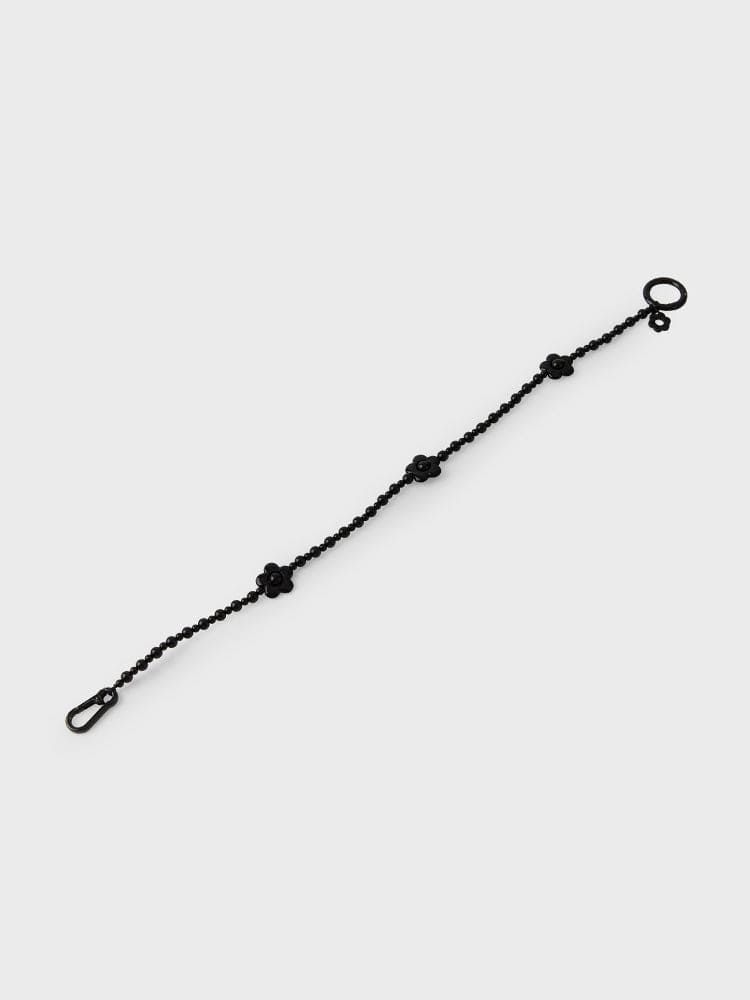 COLLER KEYRING BLACK 꼴레 플라워 비즈스트랩 블랙