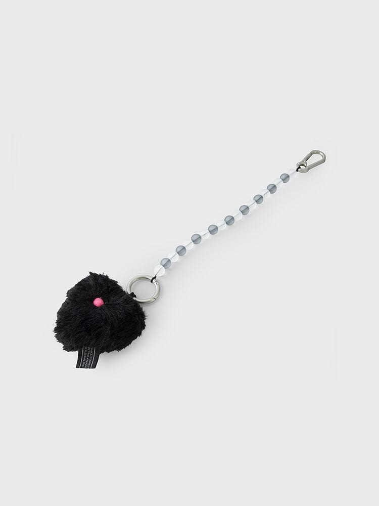 COLLER KEYRING BLACK 꼴레 하트 퍼리 인형 키링 블랙