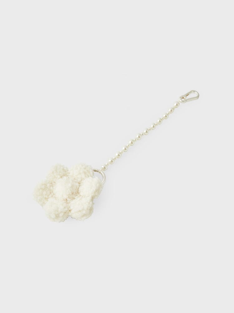COLLER KEYRING CREAM 꼴레 플라워 부클 키링 크림