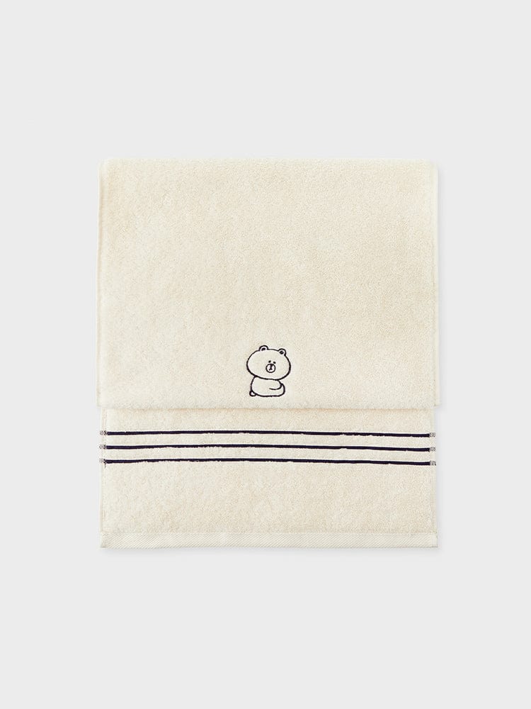 LINE FRIENDS BATH&BODY TOWEL SET 라인프렌즈 타월봄 브라운 페이스타월 세트 (3개입)