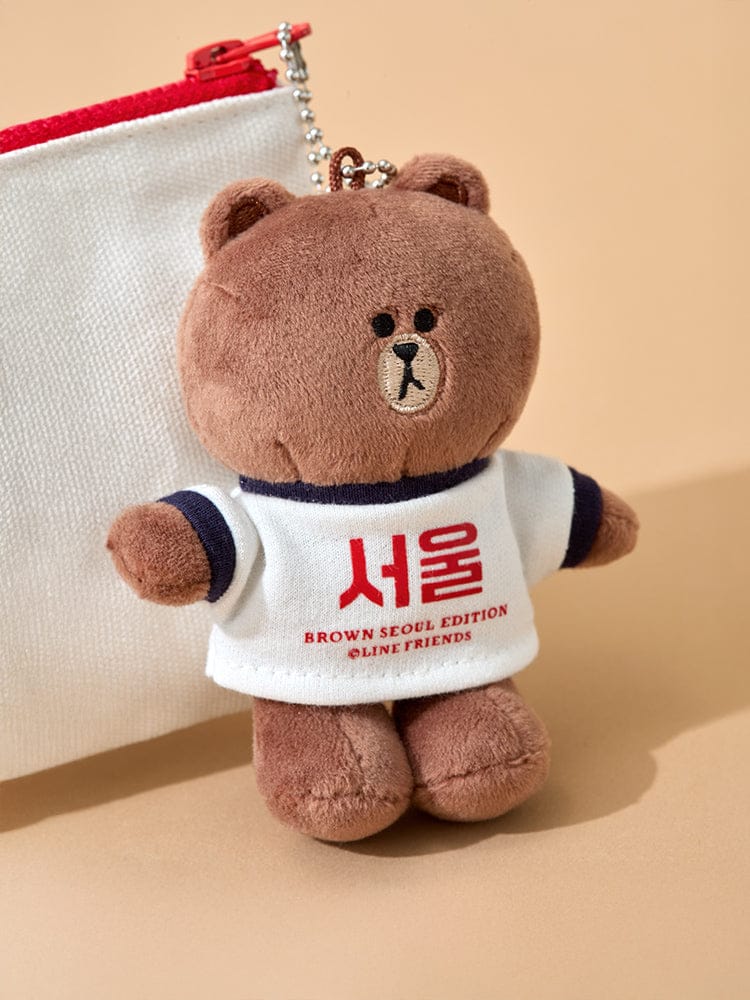 LINE FRIENDS KEYRING_ 단품 라인프렌즈 브라운 서울 에디션 인형 키링