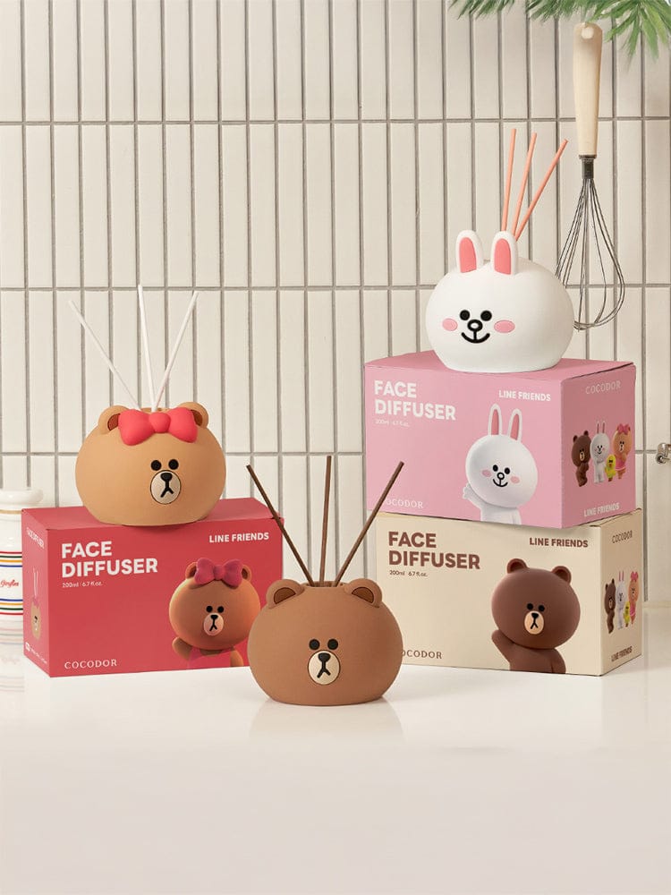 LINE FRIENDS LIVING_ 단품 라인프렌즈 브라운 페이스 디퓨저 (퓨어코튼)