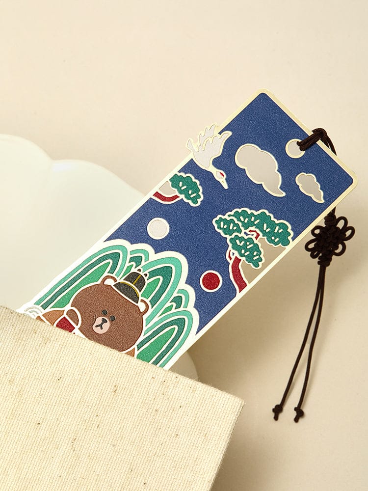 LINE FRIENDS OFFICE_ 임금 브라운 라인프렌즈 브라운 K-수베니어 임금 메탈 책갈피