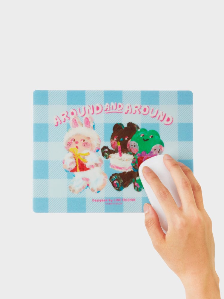 LINE FRIENDS OFFICE BLUE 라인프렌즈 미니니슬로 블루 마우스 패드