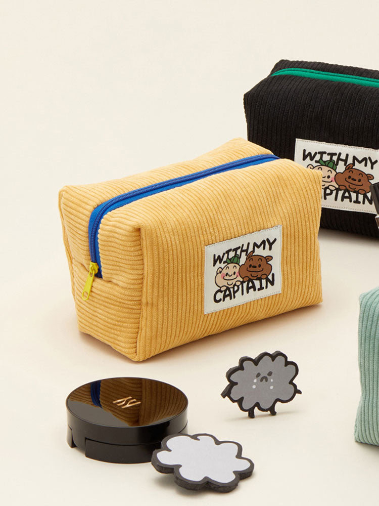 WITH MY CAPTAIN POUCH_ 옐로우 위드마이캡틴 사각 파우치