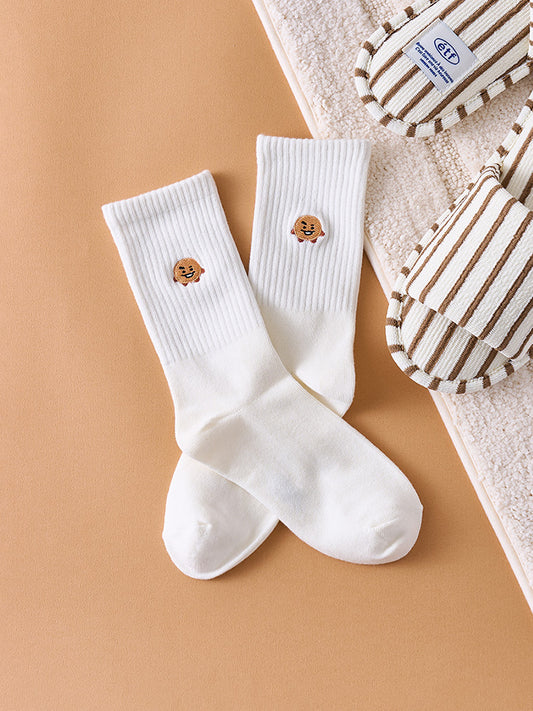 BT21 SHOOKY EMBROIDERY SOCKS DAILY BASIC