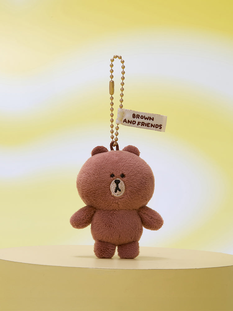 LINE FRIENDS BROWN MINI PLUSH KEYRING BASIC