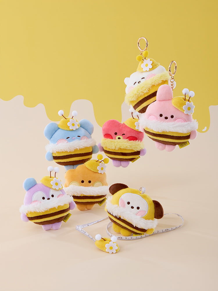 BT21 minini MEASURING TAPE PLUSH KEYRING HONEY BEE