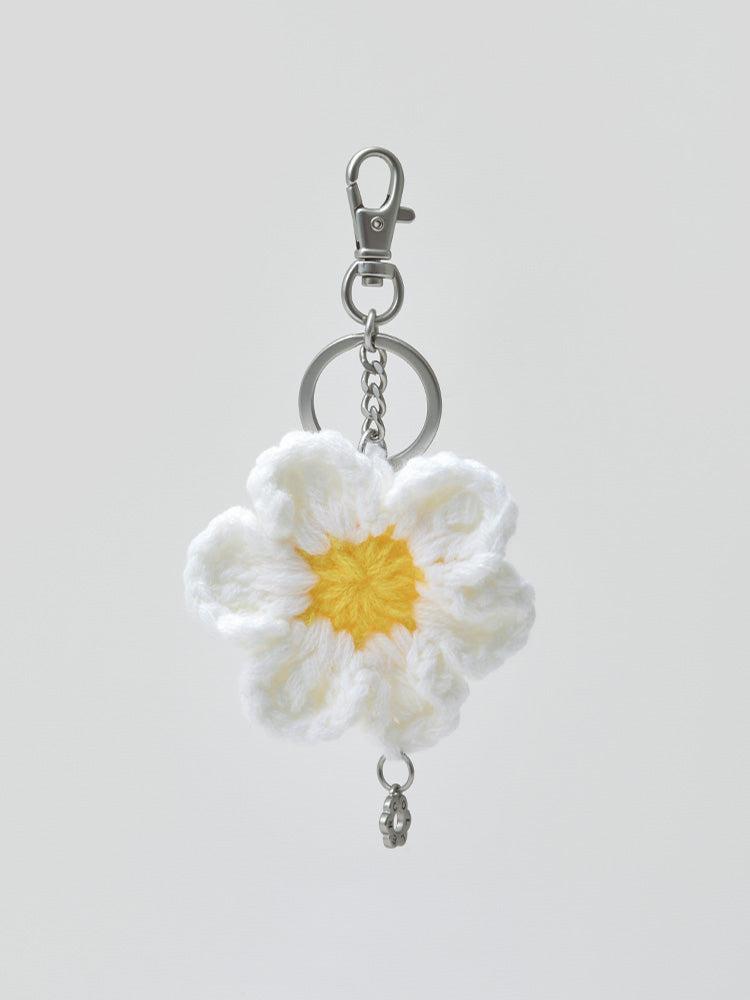 꼴레 니트 플라워 키링 화이트