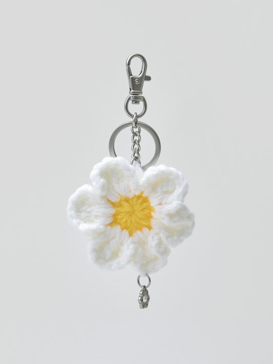 꼴레 니트 플라워 키링 화이트