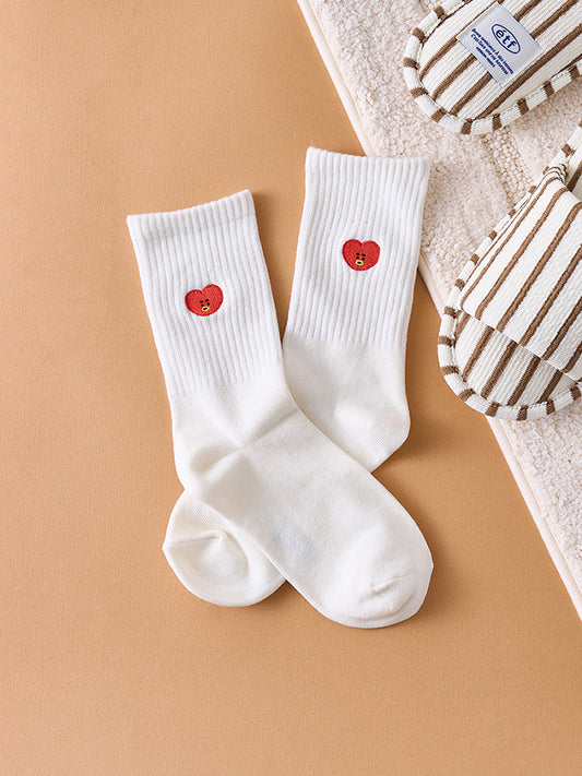 BT21 TATA EMBROIDERY SOCKS DAILY BASIC