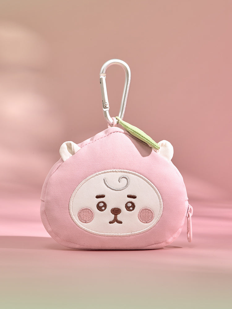 BT21 PEACH HOLIC FACE POUCH KEYRING