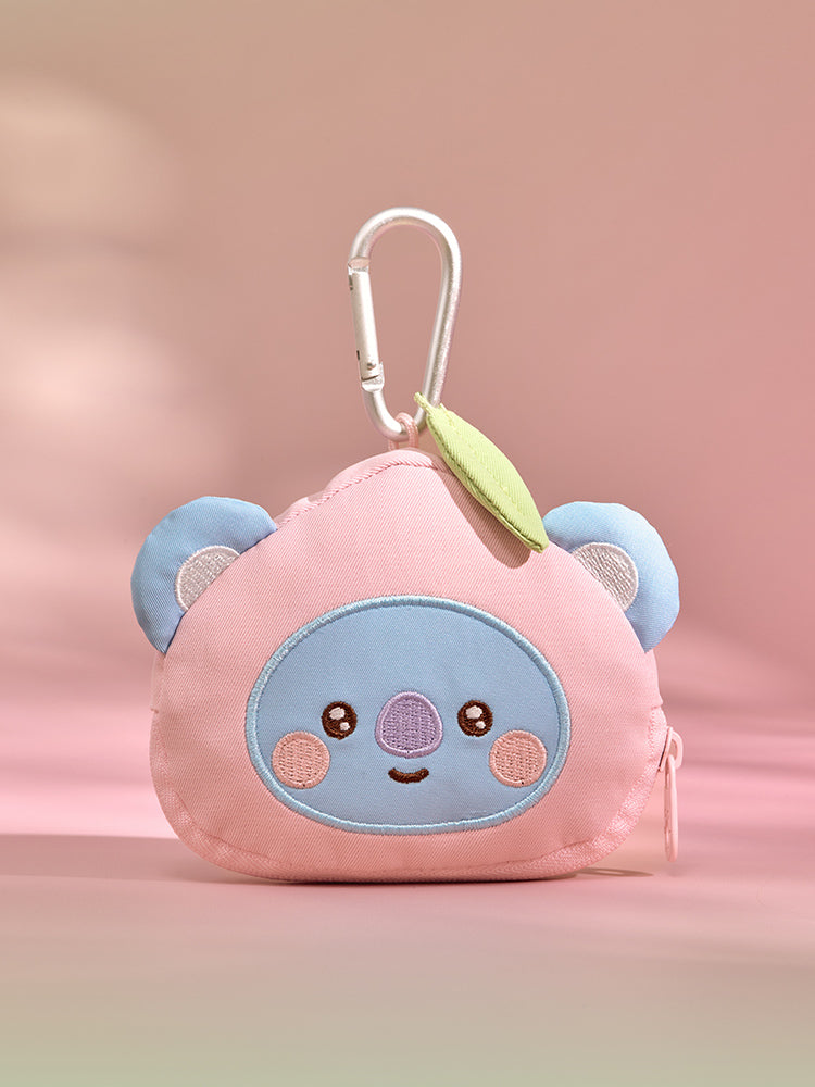 BT21 PEACH HOLIC FACE POUCH KEYRING