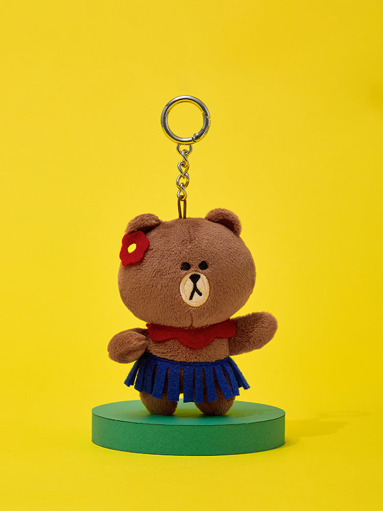 LINE FRIENDS DANCING BROWN PLUSH KEYRING ORIGINAL EDITION