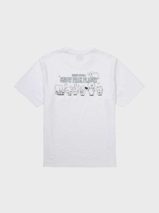 BT21 스노우피크 그래픽 반소매 티셔츠 (WHITE)