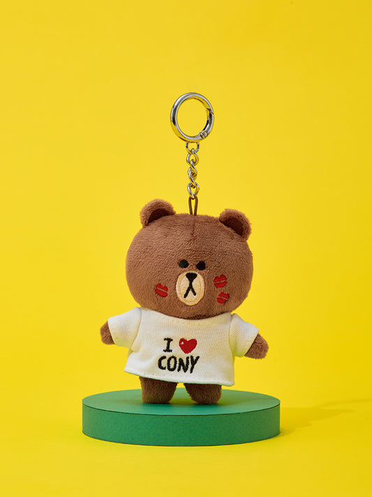 LINE FRIENDS BROWN PLUSH KEYRING (COUPLE) ORIGINAL EDITION