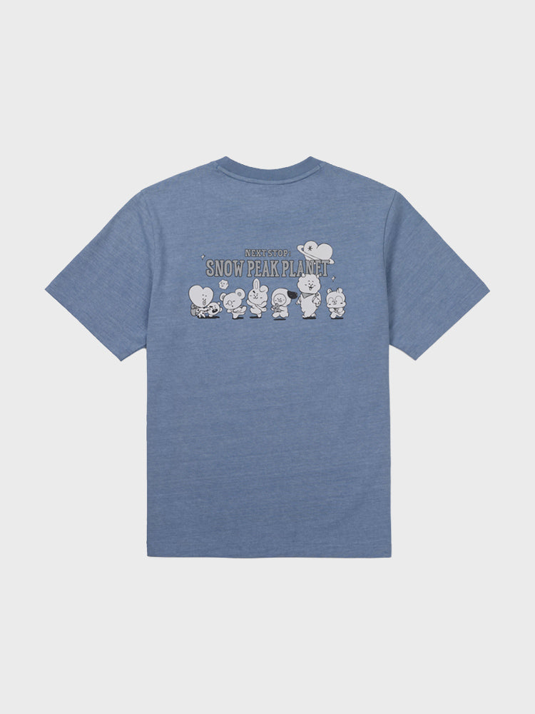 BT21 스노우피크 그래픽 반소매 티셔츠 (BLUE)