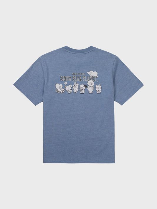 BT21 스노우피크 그래픽 반소매 티셔츠 (BLUE)