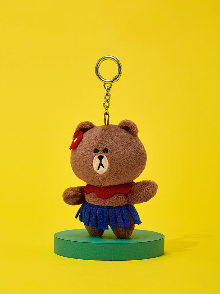 LINE FRIENDS DANCING BROWN PLUSH KEYRING ORIGINAL EDITION