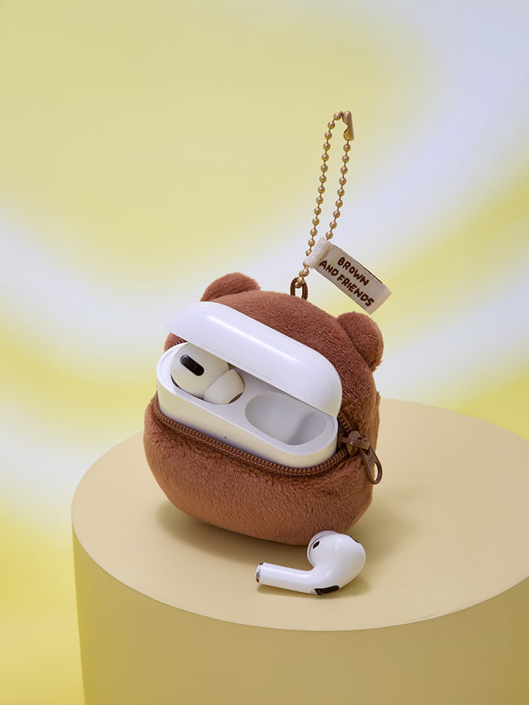 라인프렌즈 브라운 베이직 얼굴 파우치 미니 키링