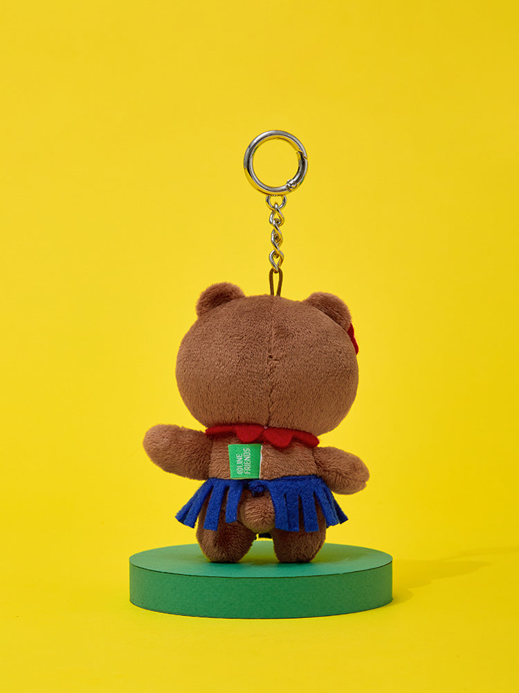 LINE FRIENDS DANCING BROWN PLUSH KEYRING ORIGINAL EDITION