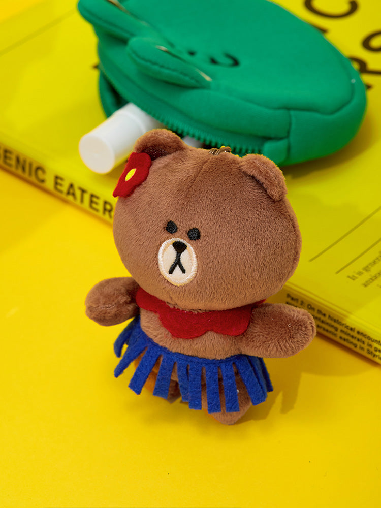 LINE FRIENDS DANCING BROWN PLUSH KEYRING ORIGINAL EDITION