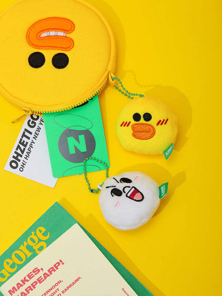 LINE FRIENDS MOON FACE PLUSH KEYRING ORIGINAL EDITION