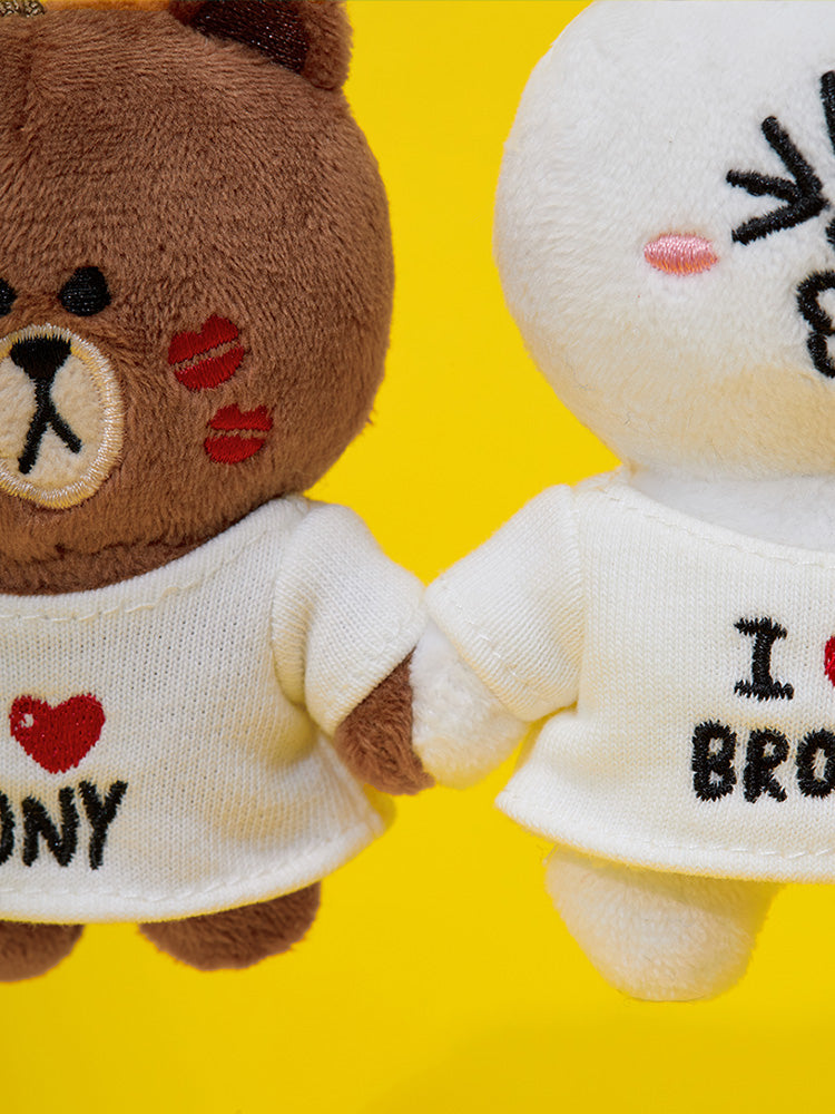 LINE FRIENDS BROWN PLUSH KEYRING (COUPLE) ORIGINAL EDITION